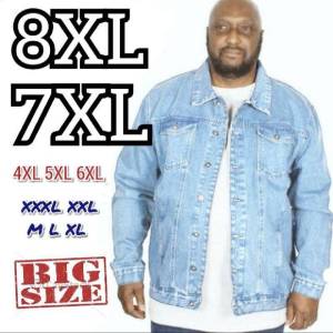 BIG SIZE JUMBO!!! M-6XL Jaket jeans jumbo pria / jaket pria ukuran besar PERDANA JAKET PRIA GEMUK