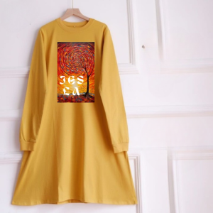 Tunik Wanita Lengan Panjang Sun Tunic Bahan Kaos Katun Combed Baju Atasan Wanita Simple Terbaru 2024 Oversize Kekinian