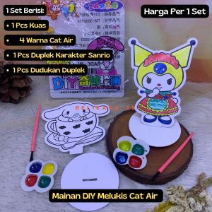 MAINAN DIY BELAJAR MELUKIS GAMBAR CAT AIR ANAK MOTIF SANRIO / MAINAN EDUKASI ANAK MEWARNAI DENGAN CAT AIR / DIY PAINTING KIDS / WATERCOLOR PAINTING