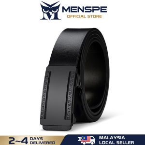 MENSPE Men Belts Real Cowhide Leather Belts Automatic Buckle Belt for Men Original Leather Men’s Waist Belts Nonporous Casual Business Belt Jeans Belt for Men