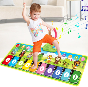 110 x36cm Baby Musical Toys Mainan Baby Playmat Floor Piano Music Mat Animal Instrument Keyboard Touch Learn Blanket