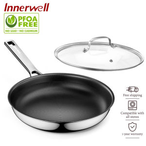 Innerwell Nonstick Ceramic Frying Pan Stainless Steel Frying Pan Skillet Titanium Ceramics Egg Omelet PansKitchen Cooking