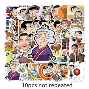 50PCS Funny Movie Character Mr. Bean Cartoon PVC Waterproof Graffiti Sticker