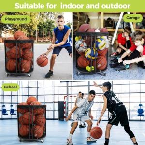 Ball Storage Bin Ball Holder Sports Organizer Toy Storage Organizer Ball Storage Cart