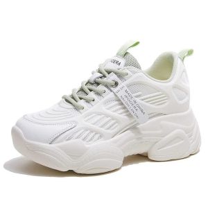 Sepatu Spatu Sneakers Sneaker Sniker Wanita Cewek Cewe Perempuan Soll Tinggi Tebal Fashion Korea Style Remaja Dewasa Putih List Abu Hijau Untuk Kerja Sekolah Kuliah Jalan Shopping Premium Quality Sol Karet Sintetis Lentur Ringan Anti Slip Terbaru Termurah