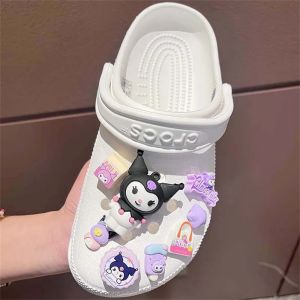 JIYAN2866 8pcs/set Cinnamoroll  Pochacco LED Shoe Charms Buckle Set DIY Charm Kawaii Shoe Buckle Accessories  Kuromi  Melody Sanrio Shoe Buckles Shoe Decorations