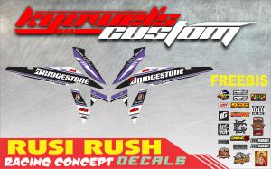 RUSI RUSH Racing Concept Decals with Bridgestone Branding and Free BIS Sponsor Logos