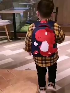 HamshMoc Cute Cartoon Dinosaur Children Backpack Anti-Lost Non-Slip Personalized Kindergarten Schoolbag Breathable Soft Kid Boys Girls School Bags Adjustable Large Capacity For Travelling Camping