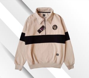 Jaket Rugby maxpro Premium Sweater Wanita Wanita Pria Half Zip Kombinasi Warna Zipper Ring Sweater bahan tebal realpect