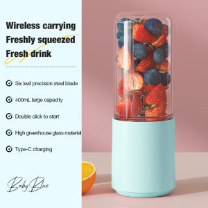 Portable Juicer Cup 400ML 6 Blade Wireless Electric Blender Fruit Juicer Shaker Cup Bottle Mixer Rechargeable Juicer Machine