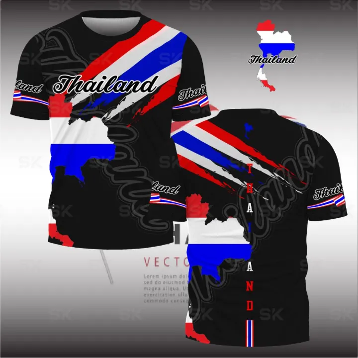 เสื้อกีฬาลาย ธงชาติ เเขนสั้นและแขนยาวเนื้อผ้าไมโครเกรดพรีเมี่ยม ...
