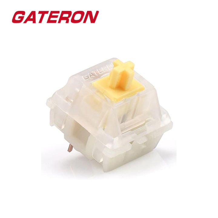 GATERON KS-3 Milky Yellow Keyboard Switches RGB LED Linear Pre Lubed 5 ...