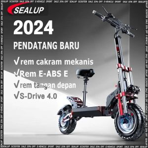 Garansi Lokal SEALUP Skuter Listrik Q22 Model terbaru Skuter Elektrik 1000W max 55KM/H baterai litium jarak 40-150KM Electric Scooter listrik 12inch ban tubeless IP54 tahan air Sepeda Listrik exotic sepeda listrik uwinfly motor listrik dewasa Heartbeat