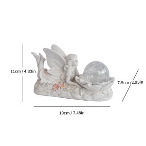 SHIHENG Sử dụng năng lượng  trời. Tượng làm từ nhựa composite. Ánh sáng dịu nhẹ Nhựa cao cấp Thiên thần năng lượng  trời Vật trang trí Chắc chắn Đèn trang trí hình tiên hoa. Vườn ngoài trời