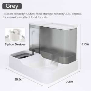 MEIANVU 2.8L Pet Dog Cat 2in1 Automatic Food Water feeder Large Capacity dispenser Puppy Kitty Food Bowls