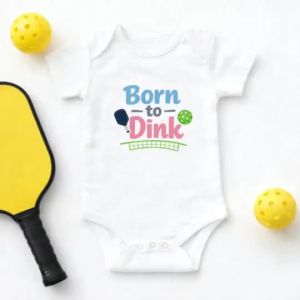 Pickleball Baby Onesies Born to Dink Cute Baby Outfit Newborn Infant Bodysuit for Boy and Girl