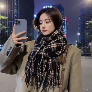 Khăn Len Choàng Cổ 66X200CM Khăn Len Cashmere Cao Cấp Mềm Mịn Mỏng Nhẹ Quàng Cổ Giữ Ấm Tốt Tua Rua Họa Tiết Kẻ Caro Basic Thời Trang KH-10