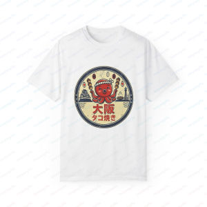 [Local Stock] VCC Osaka Takoyaki Graphic Printed Vitage Style T-Shirt Japanese Street Food Graphic Tee Casual Fashion Loose Harajuku Clothing