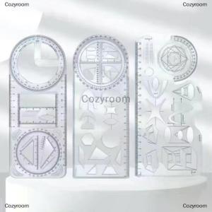 [COD] Cozyroom 1ชิ้นไม้บรรทัดวาดรูปทรงเรขาคณิตเคลื่อนย้ายได้360 ° อเนกประสงค์สำหรับนักเรียนชั้นประถมศึกษาคณิตศาสตร์แบบพกพา3D โปร่งใสแบน