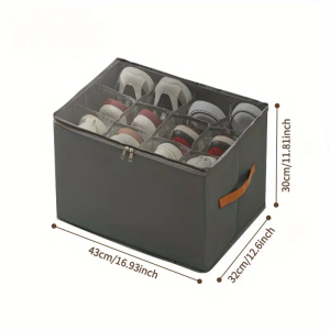 【2PCS】Ainossi Cationic Foldable Clothes Storage Box Drawer Organizer Fabric Steel Frame Double Handle Washable Laundry Organizer Wardrobe Underwear Basket