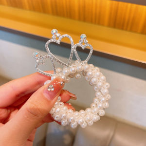 IKAT RAMBUT ANAK PEREMPUAN KARET RAMBUT MOTIF MUTIARA MAHKOTA CROWN AKSESORIS RAMBUT ANAK KOREA