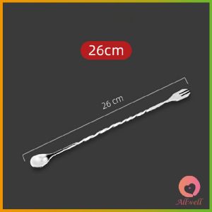 AW สแตนเลส ช้อนค็อกเทล ด้ามเกลียวยาว 30 ซม. 26 ซม. ช้อนผสมเครื่องดื่ม ที่ชงเหล้า Bartending spoon