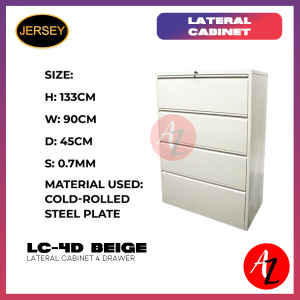 Jersey LC-4D Beige Black Gray Lateral Cabinet 4 Drawer