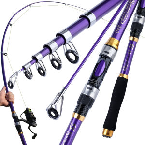 Sougayilang Telescopic Fishing Rod 1.8M-3.3M Portable Fishing Rods Hard FRP Carbon Fiber Fishing Pole for Freshwater Saltwater Fishing
