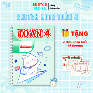 Sổ tay học giỏi SketchNote Toán 4 sổ tay tổng hợp toàn bộ kiến thức Toán lớp 4 cho học sinh