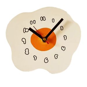 Simple Creative Wall Clock Poached Egg Japanese Style Log Style Decorative Wall Watch Mute Clock Kitchen Available Waterproof ClockFast shipping