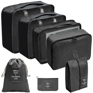 7 in 1 Travel Organiser Thickened Zip Luggage Storage Bag Portable Waterproof Clothes & Shoes Storage Bag