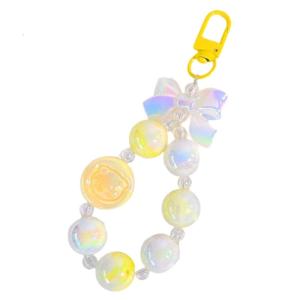 Cheerful Pig Key Pendant Charming Calcium Tablet Pig Key Holder with Bowknot Embellishment for Bags Keys