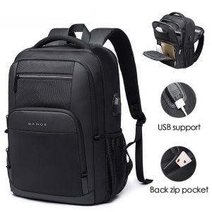 Bange Men Woman Waterproof Backpack Casual Light Travel Shoulder Bag USB Charging Daypack 15.6 inch Laptop School Bag
