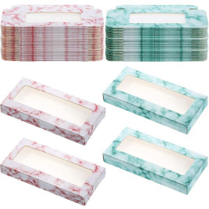 BAIXL Fashion Marble Silver Empty Eyelash Case Set False Eyelashes Package Eyelashes Box Eyelashes Storage