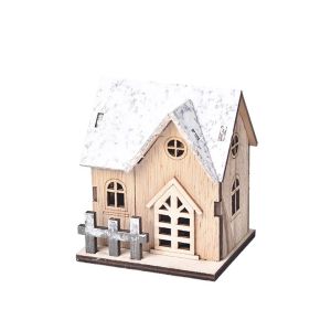 MAOMEI Chạy bằng pin DIY Quà Giáng sinh Đèn LED Tup lêu Túp lều Cabin dạ quang Nhà gỗ Giáng sinh trang trí Trang trí Giáng sinh