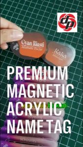 MURAH BANGET !!! - NAMETAG PAPAN NAMA DADA AKRILIK MAGNET 100% ORIGINAL