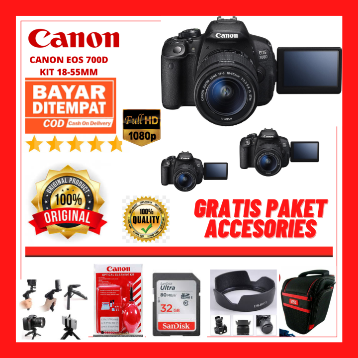KAMERA CANON EOS 700D LENSA KIT 18-55MM IS -FREE ACCESORIES KAMERA  Lazada Indonesia