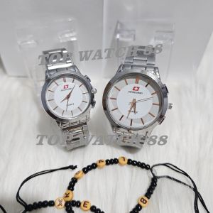 JAM TANGAN COUPLE  FASHION ANTI AIR BODY DAN RANTAI FULL STAINLESS