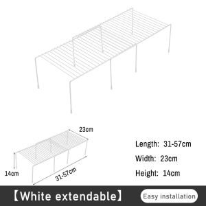 【Manila COD】32-56cm Kitchen Retractable storage rack Multipurpose Kitchen Storage Rack Cabinet Bedroom Bathroom Accessory Shelving Single Layer