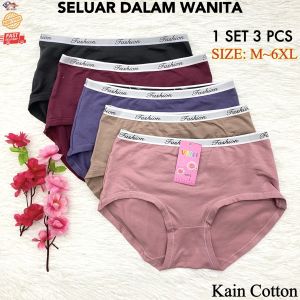 High Quality 3 pcs In 1 Ladies Panties Top Toe Underwear Womens Brief  100% Cotton / Seluar Dalam Perempuan  3 pcs IN 1
