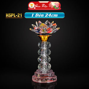 Đèn Bàn Thờ LED 7 Màu Cao Cấp CHÂN THIỆN MỸ Đèn Hoa Sen Pha Lê Trang Trí Bàn Thờ HSPL-21