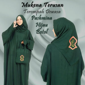 Mukena Pashmina Terompah Dewasa - Mukenah Hadramaut Polos Traveling Jumbo Rayon Premium Bali Murah