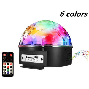 9 Colors LED Disco Ball DMX512 Crystal Magic Ball Stage Lighting Effect DJ Party Christmas Sound Activated Light With Remote