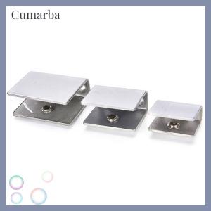 [Cumarba] 4pcs 6-12mm Stainless Steel Square Clamp Holder Clip For Glass Shelf Handrail