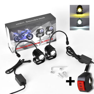Mini Driving Light White+Yellow Pair of Universal High quality with ballast and waterproof switch