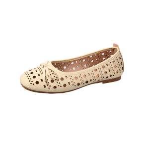 YOTO New Womens Elegant Bow Wedge Sandals Breathable Backless Comfortable Ballet Style Shoes