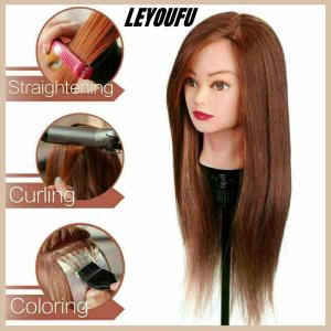 LEYOUFU Professional Manequin head Human Hair Barber Practice Hairstyle Hairdresser Doll