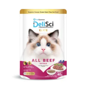 DeliSci Elite All Beef Royale 40g x 12 pouch อาหารเปียก สูตร เนื้อวัว  40g x 12 pouch