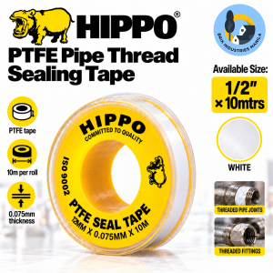 Hippo PTFE Pipe Thread Seal Tape 1/2" 3/4" or 1" Sealing Pipe Threads Brix Industries Manila