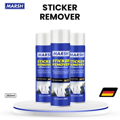 Marsh Sticker Remover 260ml - Effortless Cleaning Zero Residue Safe for All Non-Porous Surfaces Strong Penetration Sticky mess disappear Satisfying Cleaning Solution Easy Clean Surface Instantly